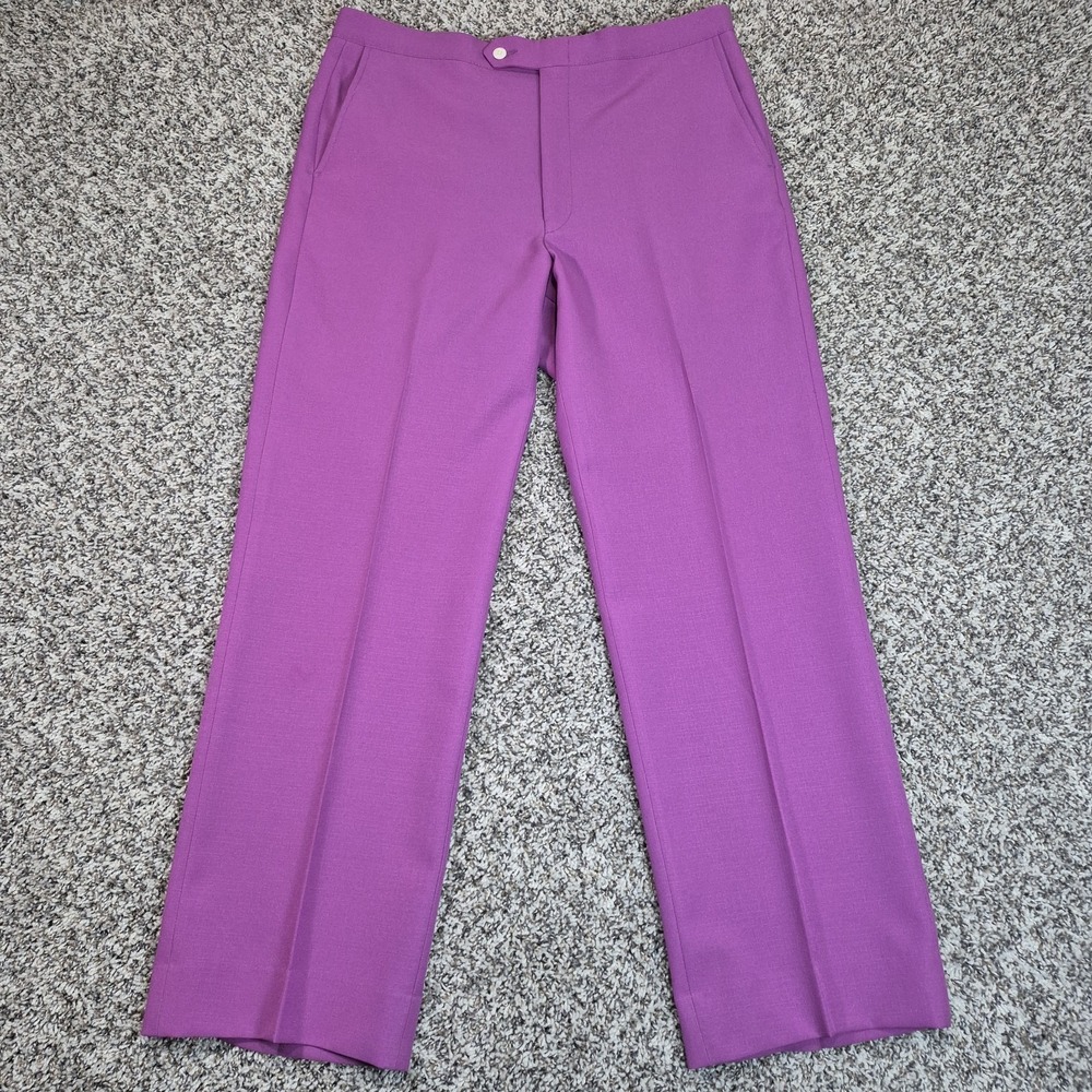 Vintage Jaymar Sansabelt Men's Purple Golf Pants Size 34x28 70s 80s Disco